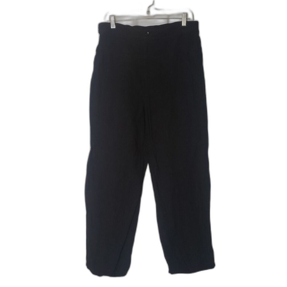 ANTHROPOLOGIE Black Linen Blend Harem Pants Womens Size 10